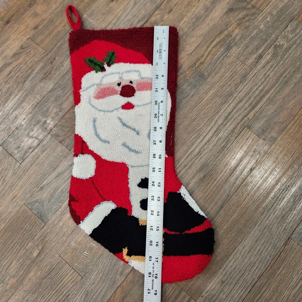 Wool Latch Hook Full‎ Size Christmas Stocking St Nicholas Jolly Santa Claus